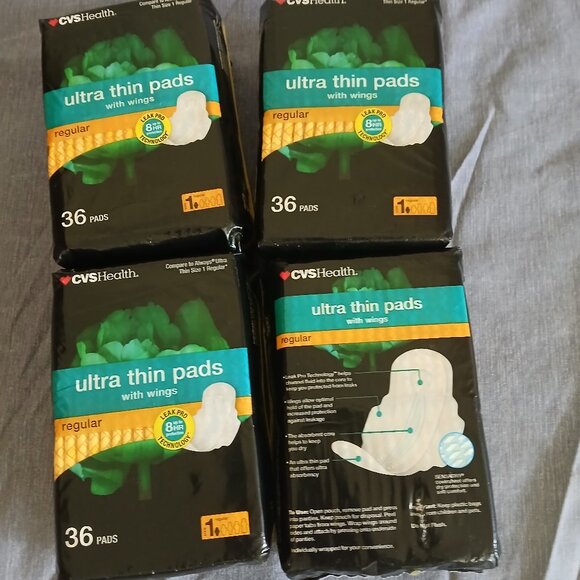 Ultra Thin Pads with wing Regular pack of 36 x 4 CVS New - Picture 2 of 2